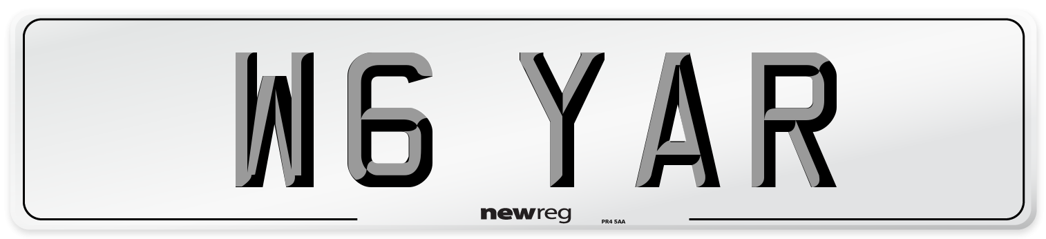 W6 YAR Number Plate from New Reg